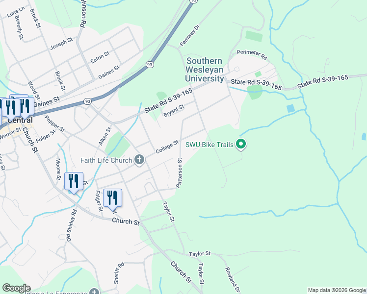 map of restaurants, bars, coffee shops, grocery stores, and more near 468 Patterson Street in Central