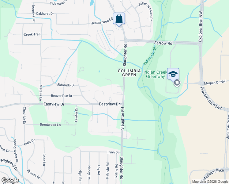 map of restaurants, bars, coffee shops, grocery stores, and more near 906 Slaughter Road in Madison