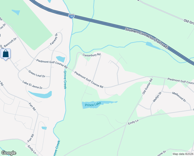 map of restaurants, bars, coffee shops, grocery stores, and more near 519 Piedmont Golf Course Road in Piedmont