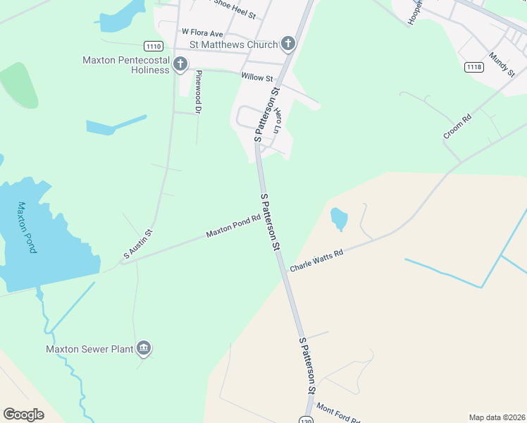 map of restaurants, bars, coffee shops, grocery stores, and more near Futura Lane in Maxton