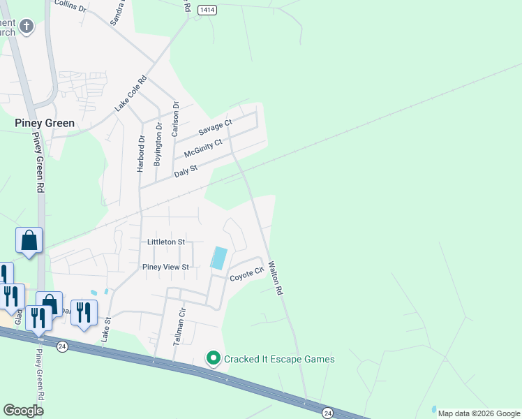 map of restaurants, bars, coffee shops, grocery stores, and more near 242 Walton Road in Onslow