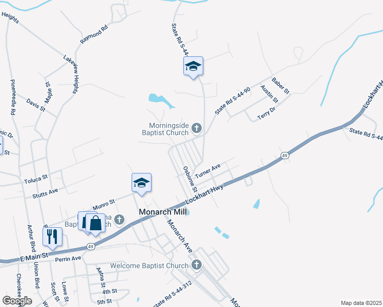 map of restaurants, bars, coffee shops, grocery stores, and more near 129 Poinsett Street in Union