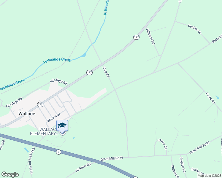 map of restaurants, bars, coffee shops, grocery stores, and more near 3501 State Road S-35-165 in Wallace