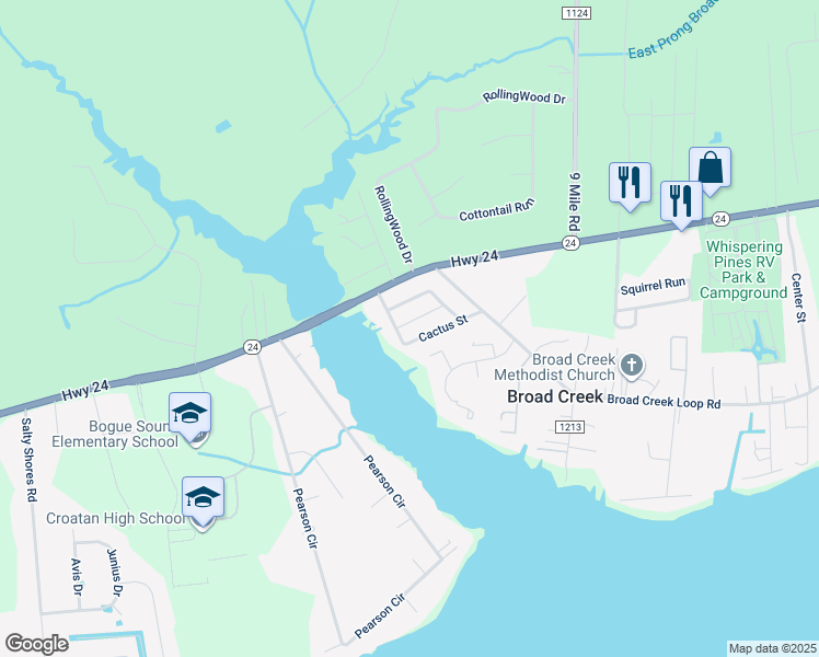map of restaurants, bars, coffee shops, grocery stores, and more near 112 South James Street in Newport