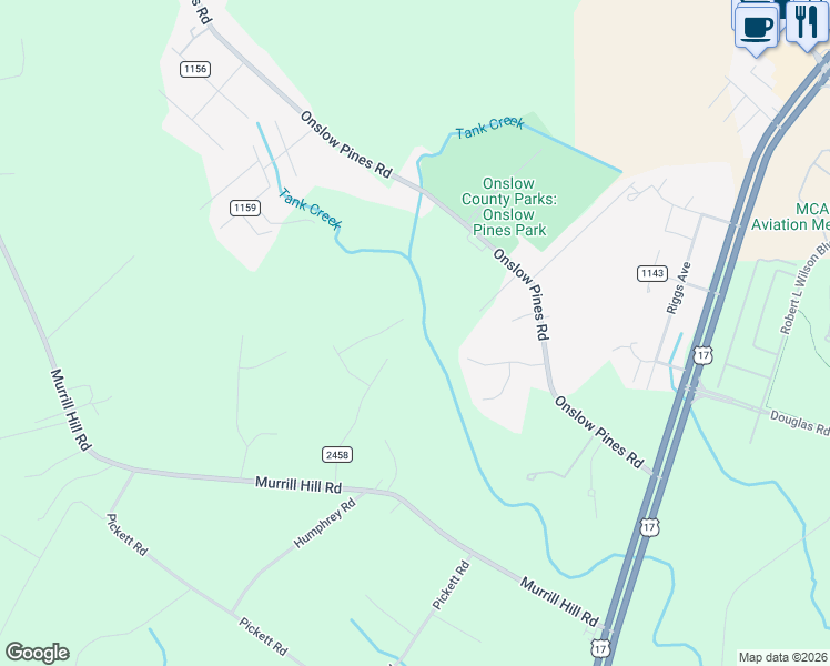 map of restaurants, bars, coffee shops, grocery stores, and more near 312 Emma Court in Jacksonville