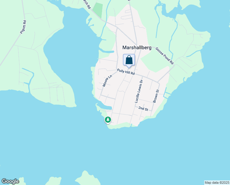 map of restaurants, bars, coffee shops, grocery stores, and more near 1218 Marshallberg Road in Marshallberg