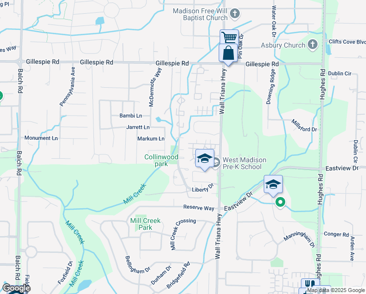 map of restaurants, bars, coffee shops, grocery stores, and more near 176 Liberty Drive in Madison