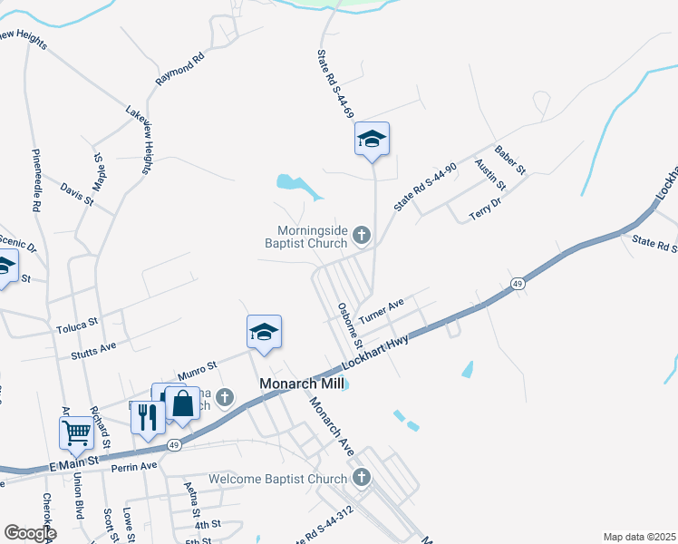 map of restaurants, bars, coffee shops, grocery stores, and more near 129 Poinsett Street in Union