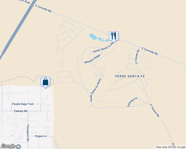 map of restaurants, bars, coffee shops, grocery stores, and more near 460 Camino de Encanto in Cornville
