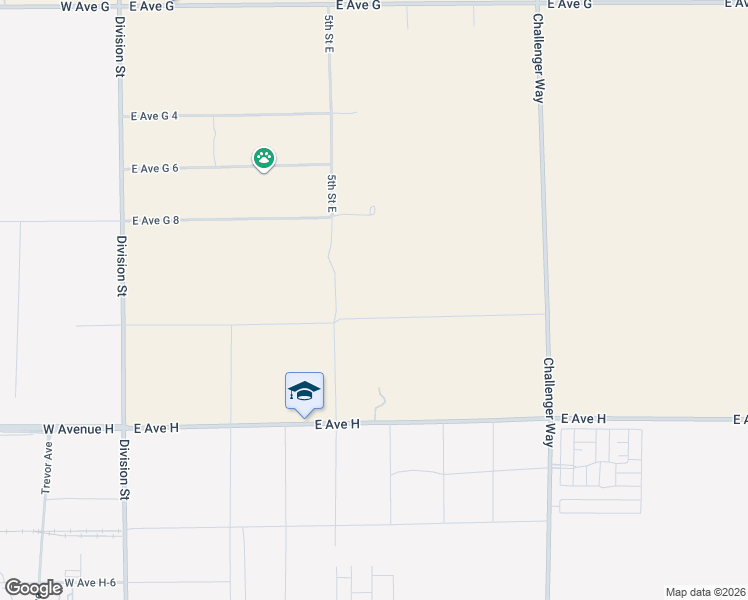 map of restaurants, bars, coffee shops, grocery stores, and more near East Avenue G 12 in Lancaster