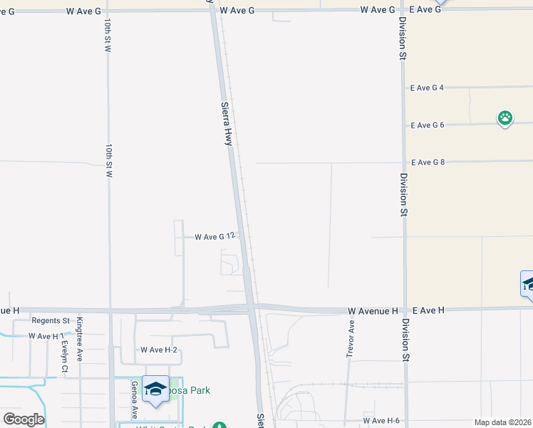 map of restaurants, bars, coffee shops, grocery stores, and more near 2 Sierra Highway in Palmdale