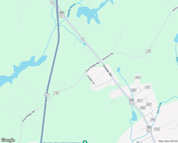 map of restaurants, bars, coffee shops, grocery stores, and more near 645 Pine Ridge Road in Chester
