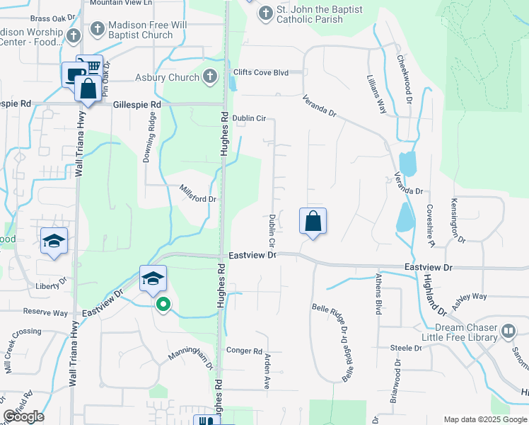map of restaurants, bars, coffee shops, grocery stores, and more near 158 Dublin Circle in Madison
