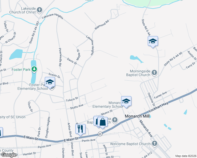 map of restaurants, bars, coffee shops, grocery stores, and more near 117 Gregory Street in Union