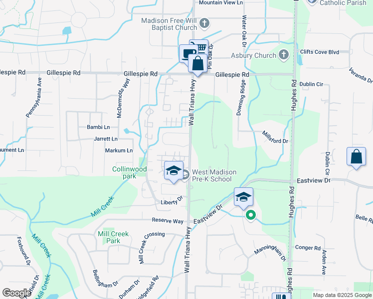map of restaurants, bars, coffee shops, grocery stores, and more near 100 Michael Avenue in Madison