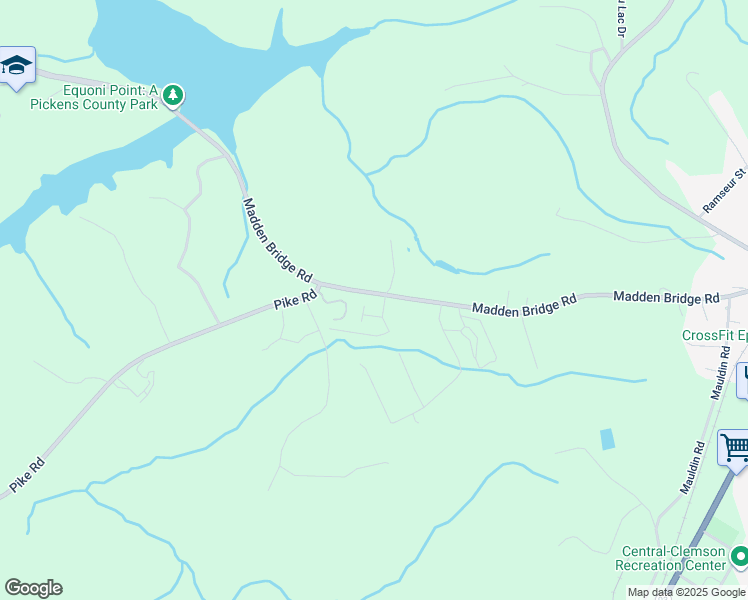 map of restaurants, bars, coffee shops, grocery stores, and more near 907 Madden Bridge Road in Central