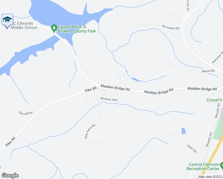 map of restaurants, bars, coffee shops, grocery stores, and more near 915 Madden Bridge Road in Central