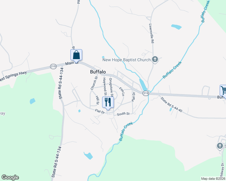 map of restaurants, bars, coffee shops, grocery stores, and more near 215 Drugstore Street in Buffalo