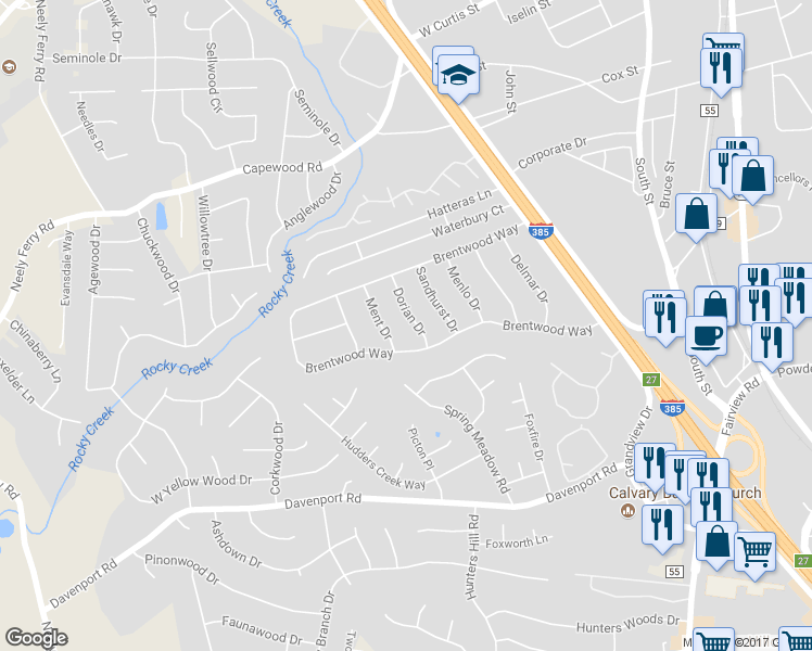 map of restaurants, bars, coffee shops, grocery stores, and more near 112 Dorian Drive in Simpsonville