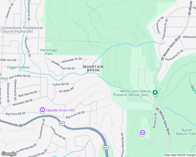 map of restaurants, bars, coffee shops, grocery stores, and more near 2210 Colice Road Southeast in Huntsville
