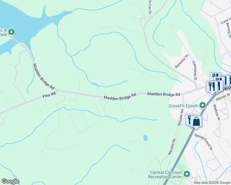 map of restaurants, bars, coffee shops, grocery stores, and more near 104 Plain Lane in Central