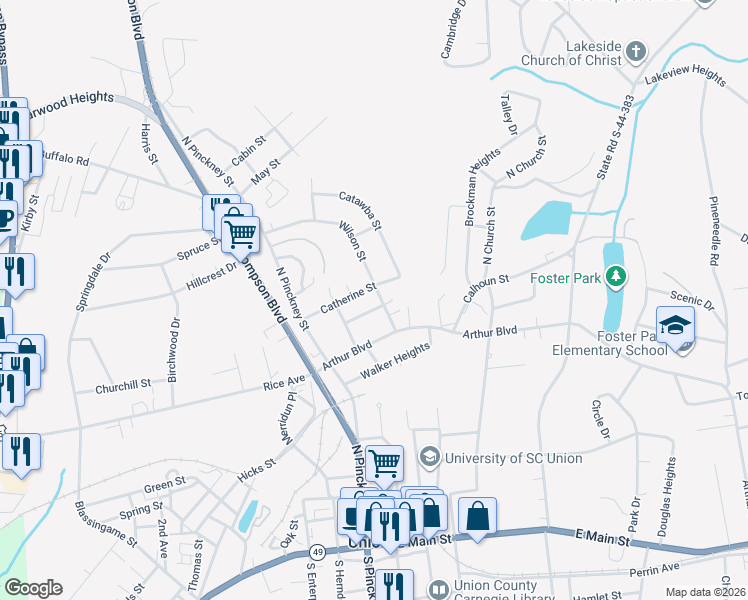 map of restaurants, bars, coffee shops, grocery stores, and more near 103 Crawford Street in Union