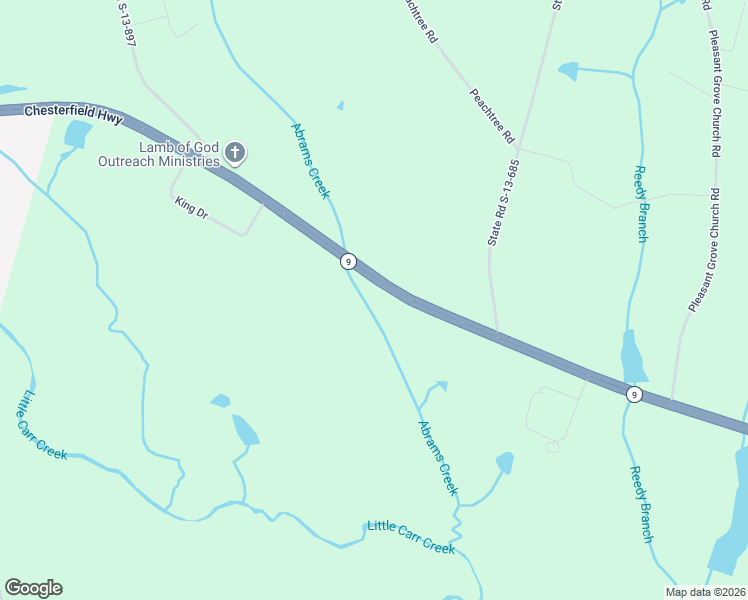 map of restaurants, bars, coffee shops, grocery stores, and more near 7917 South Carolina 9 in Chesterfield
