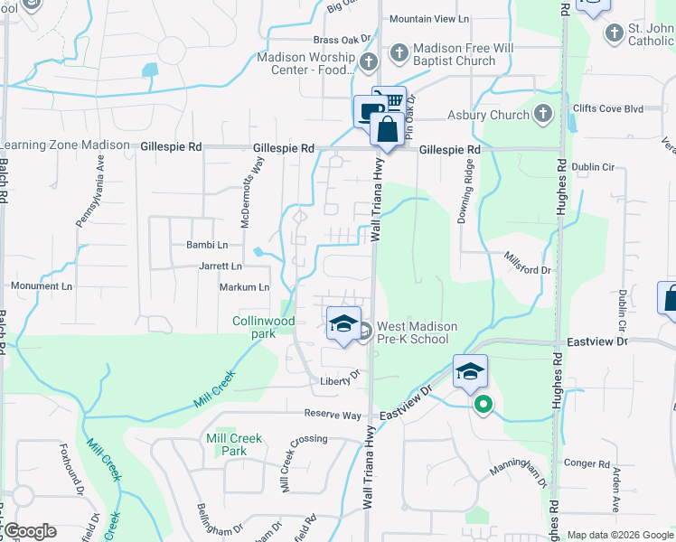 map of restaurants, bars, coffee shops, grocery stores, and more near 108 Michael Avenue in Madison