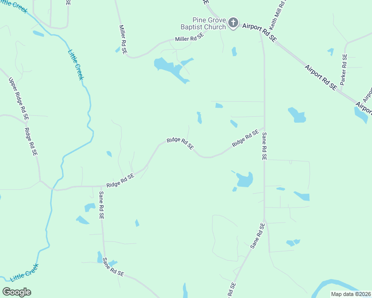 map of restaurants, bars, coffee shops, grocery stores, and more near 2620 Ridge Road Southeast in Dalton