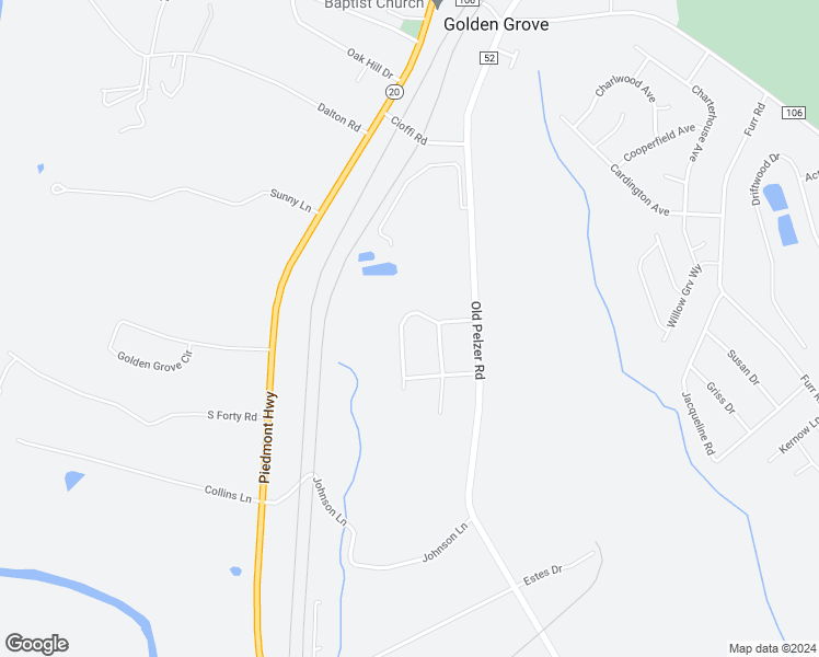 map of restaurants, bars, coffee shops, grocery stores, and more near 109 Spring Lake Road in Piedmont