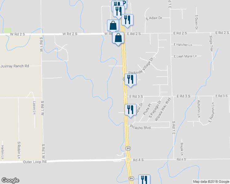 map of restaurants, bars, coffee shops, grocery stores, and more near 1458 Route 89 in Chino Valley
