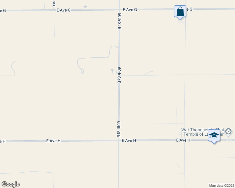 map of restaurants, bars, coffee shops, grocery stores, and more near 46200 60th Street East in Lancaster