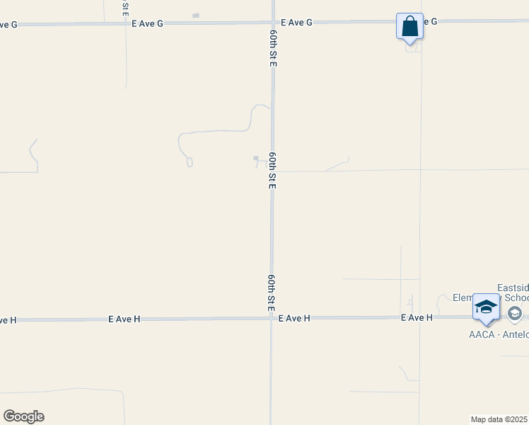 map of restaurants, bars, coffee shops, grocery stores, and more near 46200 60th Street East in Lancaster