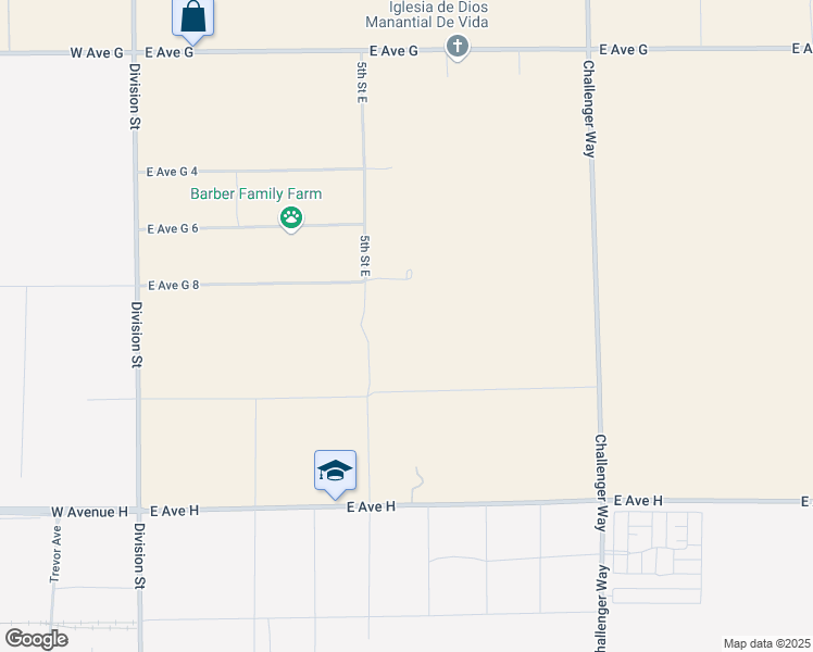 map of restaurants, bars, coffee shops, grocery stores, and more near 2 East Avenue G 6 in Lancaster