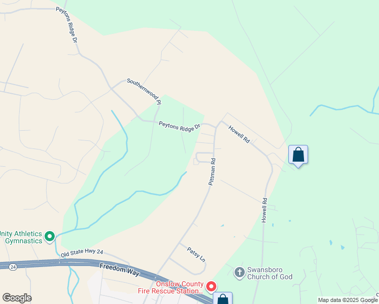 map of restaurants, bars, coffee shops, grocery stores, and more near 216 Volaris Lane in Hubert