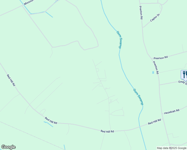 map of restaurants, bars, coffee shops, grocery stores, and more near 591 Sanderson Road in Maxton