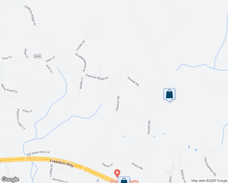 map of restaurants, bars, coffee shops, grocery stores, and more near 208 Volaris Lane in Hubert