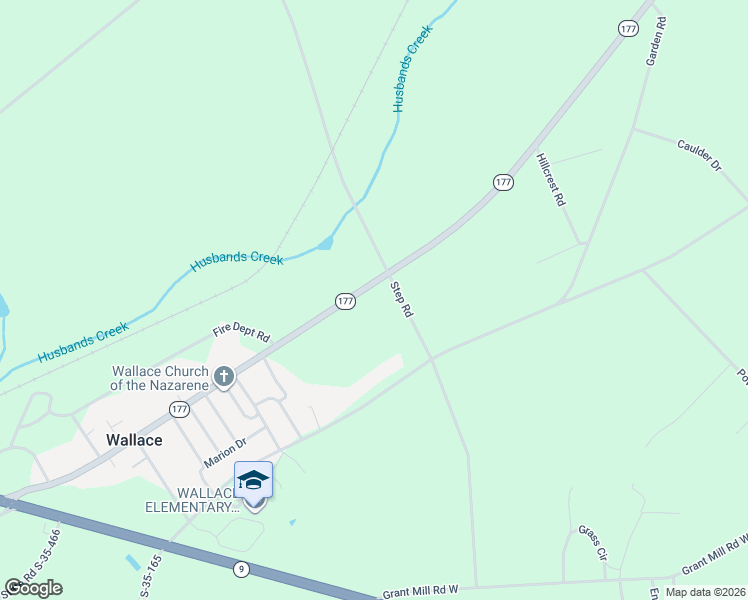 map of restaurants, bars, coffee shops, grocery stores, and more near Highway 177 in Wallace