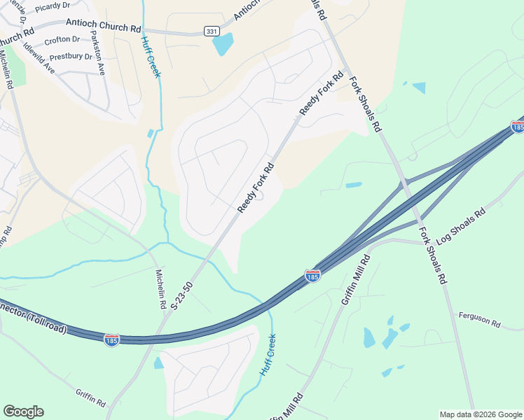 map of restaurants, bars, coffee shops, grocery stores, and more near 299 Reedy Fork Road in Greenville