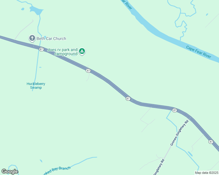 map of restaurants, bars, coffee shops, grocery stores, and more near 13229 North Carolina 87 in Tar Heel