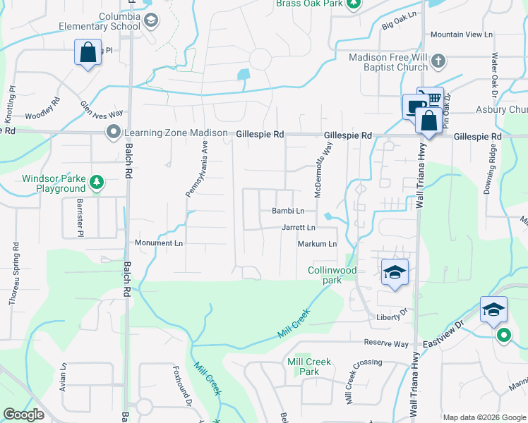 map of restaurants, bars, coffee shops, grocery stores, and more near 123 Meadowglade Lane in Madison