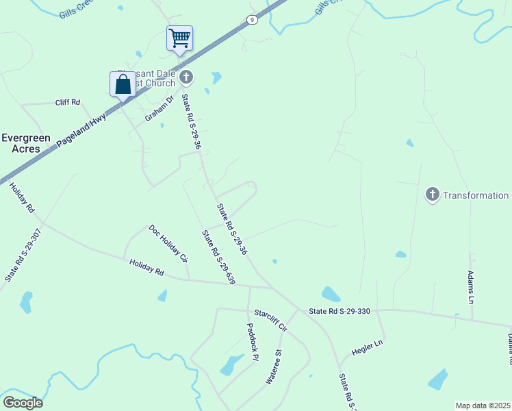 map of restaurants, bars, coffee shops, grocery stores, and more near 2691 Pleasant Dale Circle in Lancaster