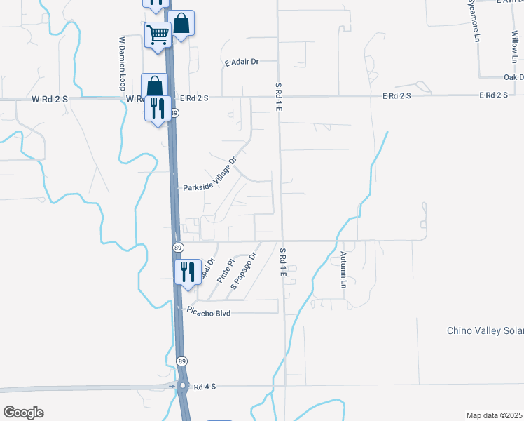 map of restaurants, bars, coffee shops, grocery stores, and more near 957 Lori Lane in Chino Valley