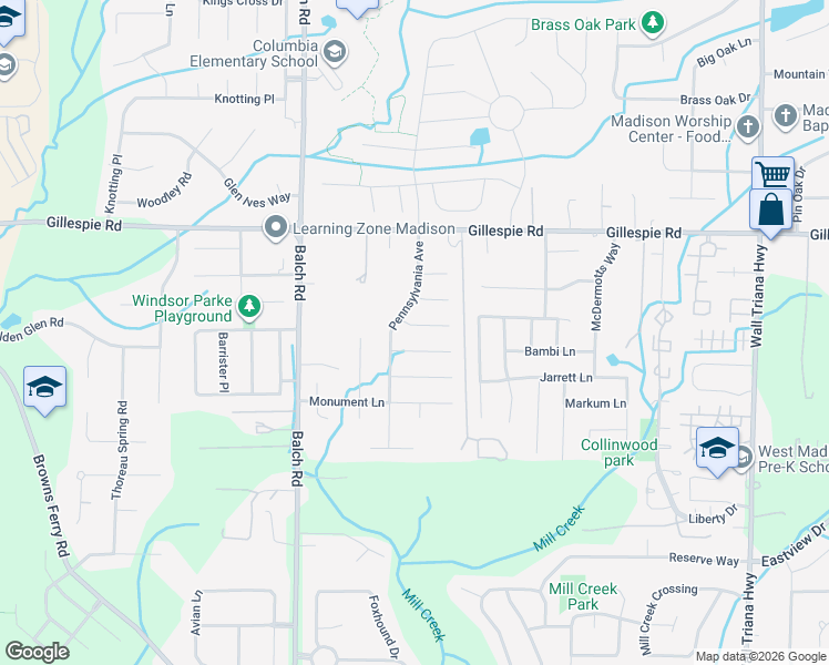 map of restaurants, bars, coffee shops, grocery stores, and more near 106 Mabscott Drive in Madison