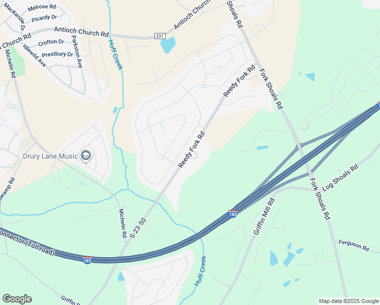 map of restaurants, bars, coffee shops, grocery stores, and more near S-23-50 in Greenville