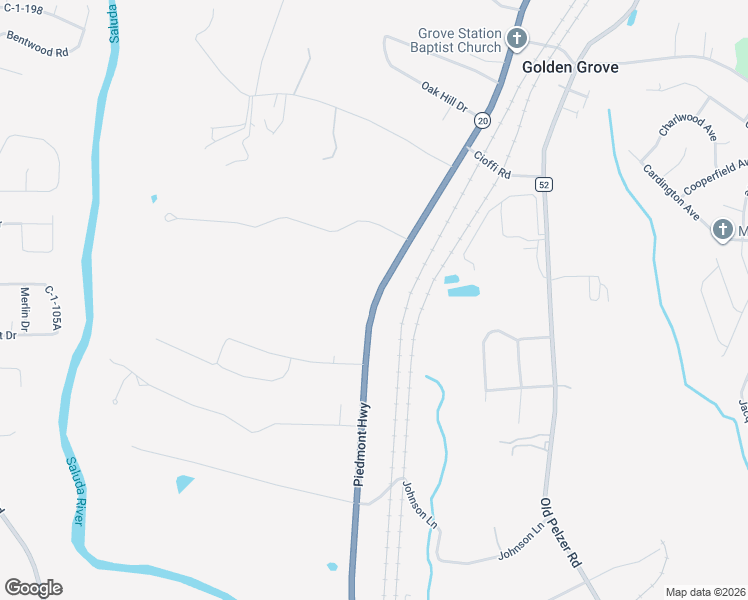 map of restaurants, bars, coffee shops, grocery stores, and more near 421 Piedmont Highway in Piedmont