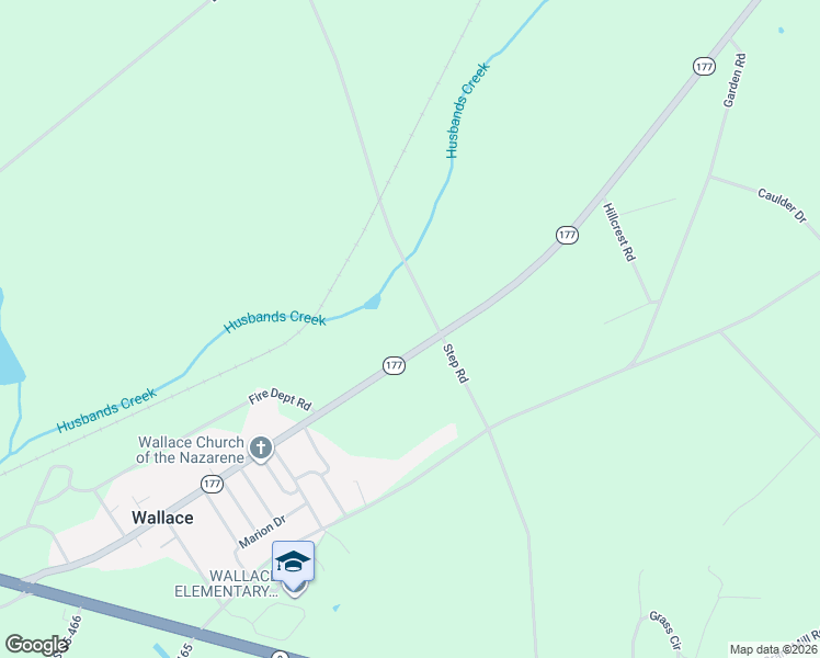 map of restaurants, bars, coffee shops, grocery stores, and more near 4010 Step Road in Wallace