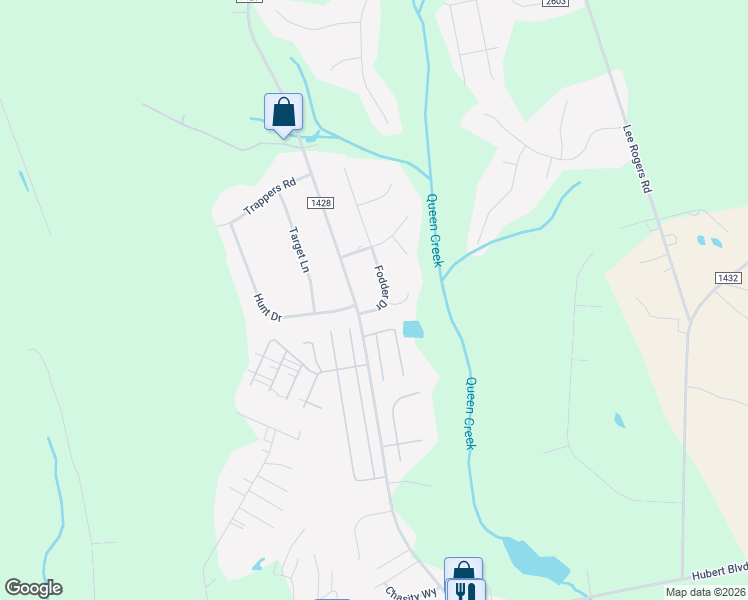map of restaurants, bars, coffee shops, grocery stores, and more near 101 Fodder Drive in Hubert