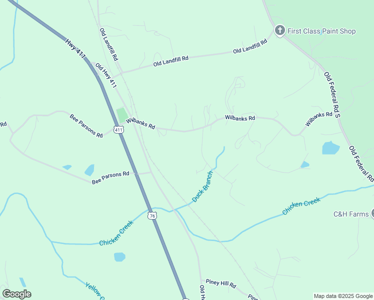 map of restaurants, bars, coffee shops, grocery stores, and more near 95 Estelle Middleton Road in Chatsworth