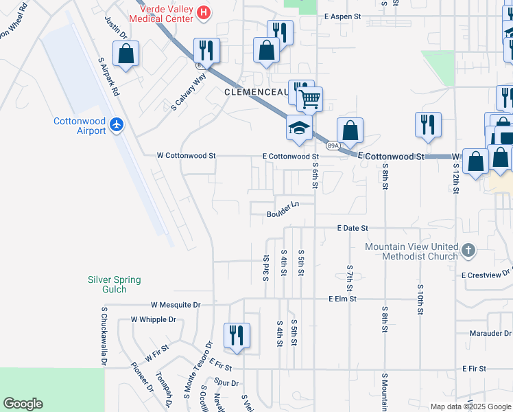 map of restaurants, bars, coffee shops, grocery stores, and more near 237 Paramount Street in Cottonwood